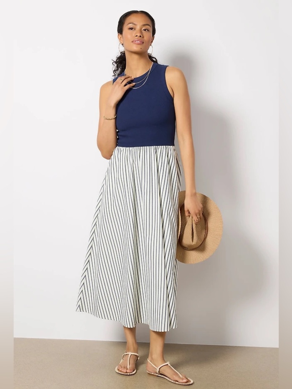 LNA Rhett Mixed Media Maxi Dress - The Summit - Size Small
